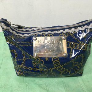 Hello Kitty Patent leather blue cosmetic bag chain